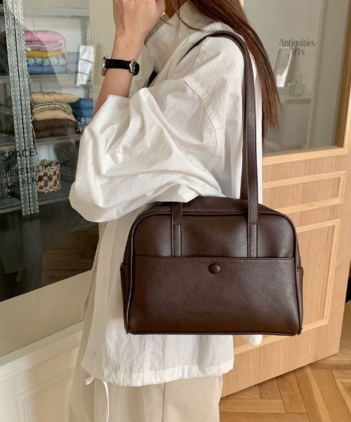 セール】フロントポケットロングハンドルボストンバッグ（ボストン