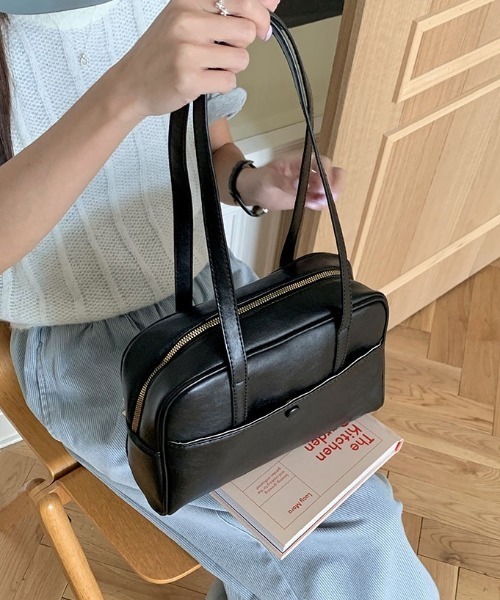 セール】フロントポケットロングハンドルボストンバッグ（ボストン