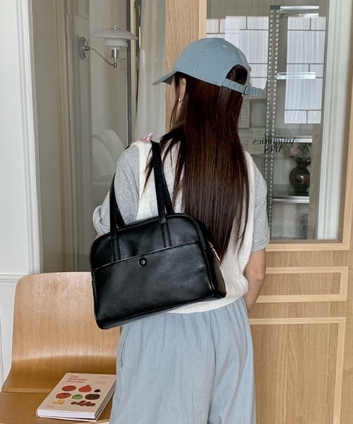 セール】フロントポケットロングハンドルボストンバッグ（ボストン