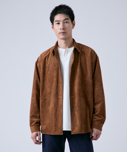 フェイク レザー / スエード シャツジャケット（シャツ/ブラウス