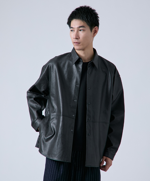 フェイク レザー / スエード シャツジャケット（シャツ/ブラウス