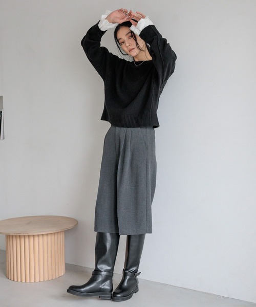 LOWRYS FARM（ローリーズファーム）の「キリカエショートプルオーバー　601950（Tシャツ/カットソー・レディース・ブラック/グレー/ブルー/ベージュ・FREE）」の9枚目の写真