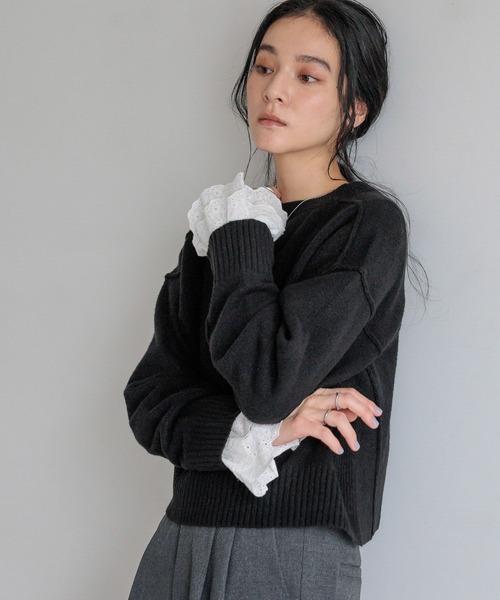 LOWRYS FARM（ローリーズファーム）の「キリカエショートプルオーバー　601950（Tシャツ/カットソー・レディース・ブラック/グレー/ブルー/ベージュ・FREE）」の10枚目の写真