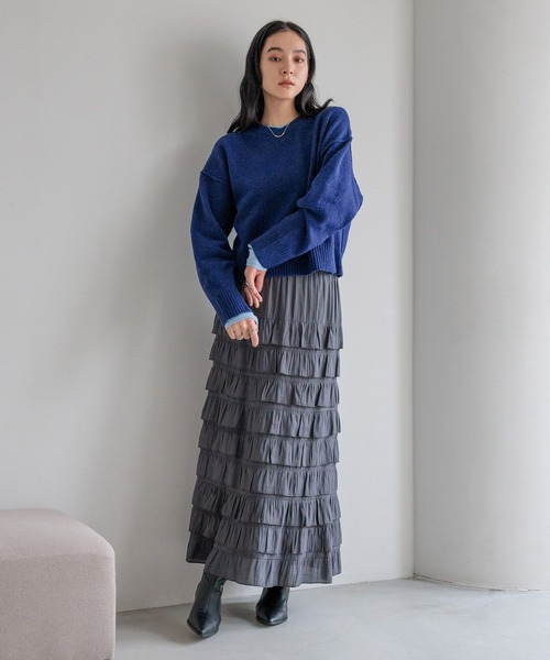 LOWRYS FARM（ローリーズファーム）の「キリカエショートプルオーバー　601950（Tシャツ/カットソー・レディース・ブラック/グレー/ブルー/ベージュ・FREE）」の17枚目の写真