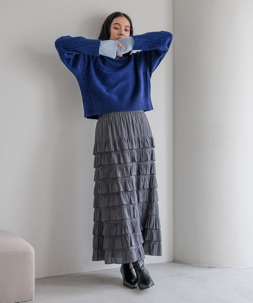 LOWRYS FARM（ローリーズファーム）の「キリカエショートプルオーバー　601950（Tシャツ/カットソー・レディース・ブラック/グレー/ブルー/ベージュ・FREE）」の18枚目の写真