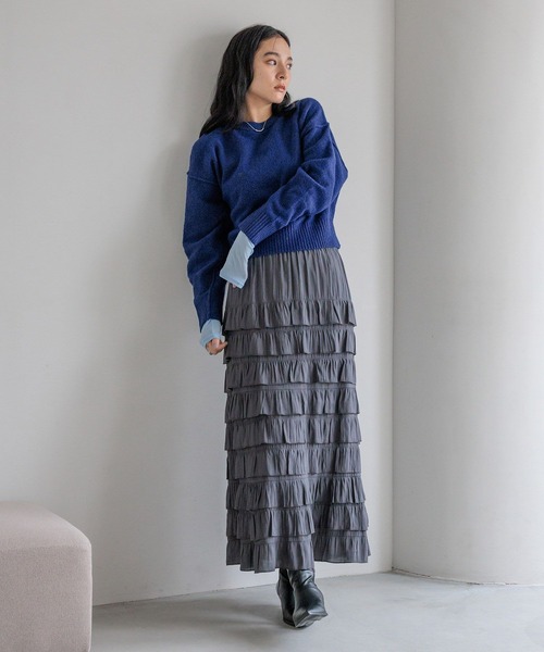 LOWRYS FARM（ローリーズファーム）の「キリカエショートプルオーバー　601950（Tシャツ/カットソー・レディース・ブラック/グレー/ブルー/ベージュ・FREE）」の19枚目の写真