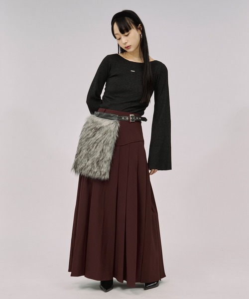 Ezick（エジック）の「fur like belt フェイクファーベルト（ベルト・レディース・ブラウン/ブラック・FREE）」の6枚目の写真