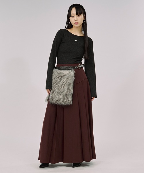 Ezick（エジック）の「fur like belt フェイクファーベルト（ベルト・レディース・ブラウン/ブラック・FREE）」の7枚目の写真