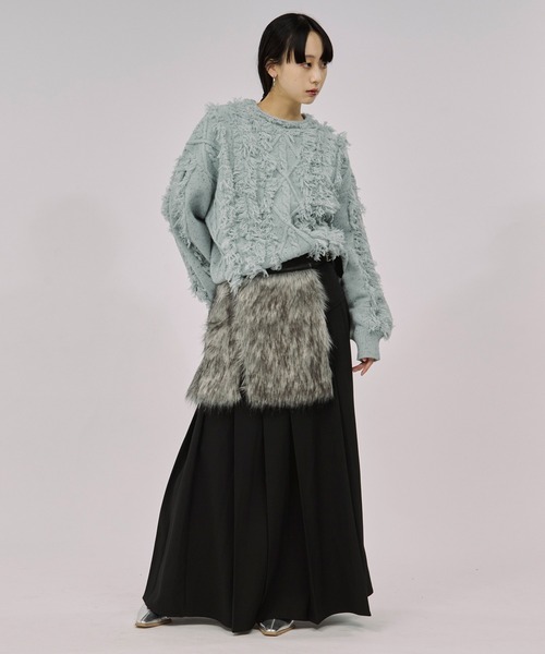 Ezick（エジック）の「fur like belt フェイクファーベルト（ベルト・レディース・ブラウン/ブラック・FREE）」の21枚目の写真