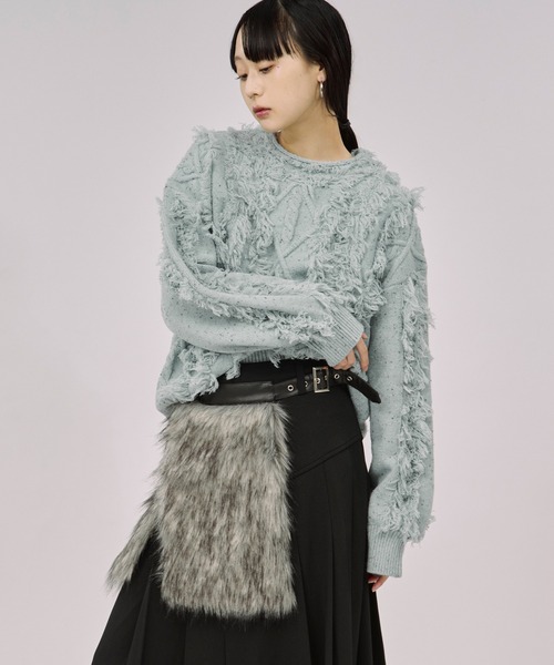 Ezick（エジック）の「fur like belt フェイクファーベルト（ベルト・レディース・ブラウン/ブラック・FREE）」の15枚目の写真