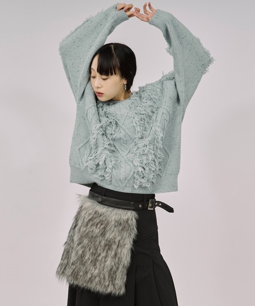 Ezick（エジック）の「fur like belt フェイクファーベルト（ベルト・レディース・ブラウン/ブラック・FREE）」の17枚目の写真