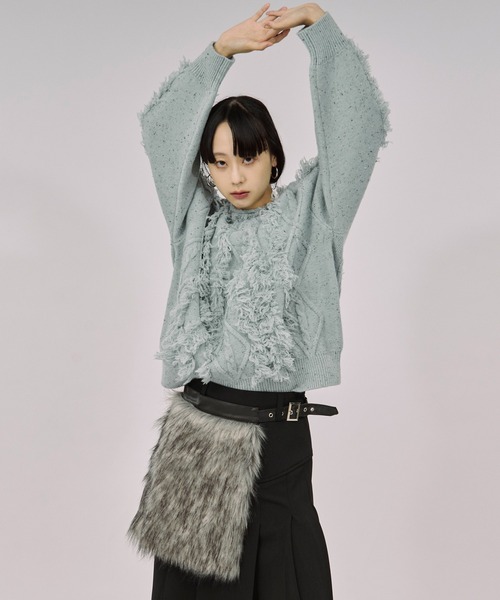 セール】fur like belt フェイクファーベルト（ベルト）｜Ezick