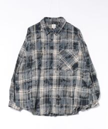 【Revo./レヴォ】ダメージ加工グランジ ネルチェックシャツ