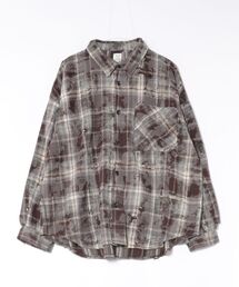 【Revo./レヴォ】ダメージ加工グランジ ネルチェックシャツ