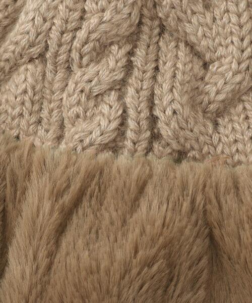 THE SHOP TK (ザ ショップ ティーケー )の「フェイクファートーク風スフレワッチ(ニットキャップ/ビーニー・レディース・ブラック/サンドベージュ/アイボリー・00)」の4枚目の写真