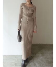 LAGUNAMOON | ボタンデザインニットセットアップ(ワンピース)