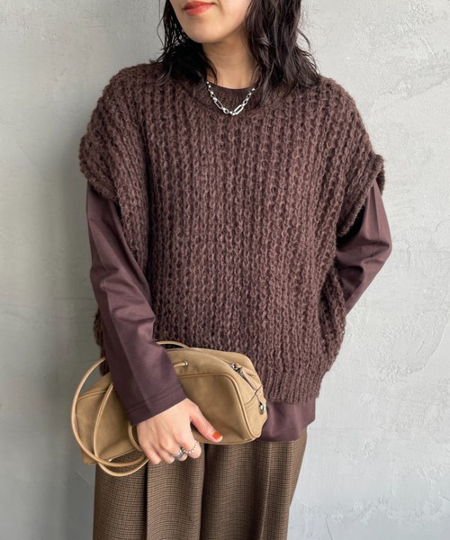 お値下げ　美品　ミズイロインド　インディアンプリントキルトベスト　ブラウン mizuiro ind インディアンプリントキルトベスト | mizuiro