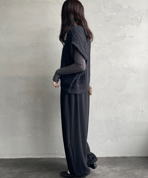 新品✨mizuiroind ミズイロインド クルーネックニットベスト 完売品 50％OFF】mizuiro ind（ミズイロインド） クルーネック コクーンベスト