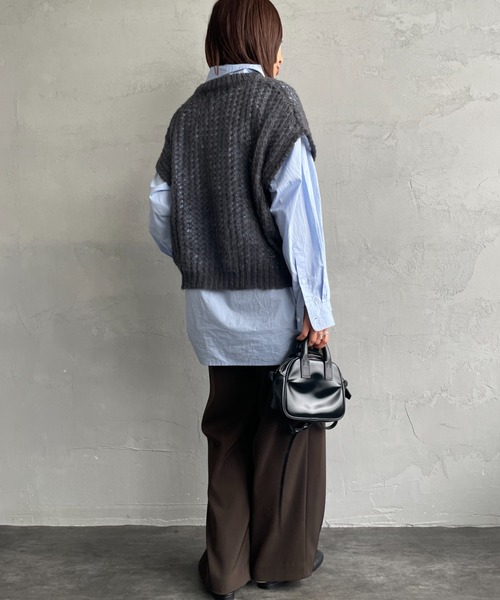 新品✨mizuiroind ミズイロインド クルーネックニットベスト 完売品 50％OFF】mizuiro ind（ミズイロインド） クルーネック コクーンベスト