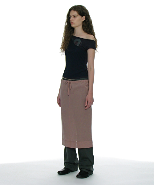 PARTIMENTO WOMEN(パルティメントウィメン)の「シアーミディスカート_パープルベージュ(スカート・レディース・その他・SMALL/MEDIUM)」の5枚目の写真