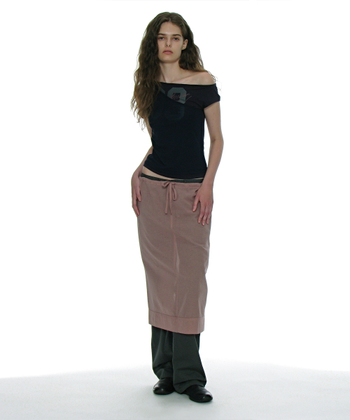 PARTIMENTO WOMEN(パルティメントウィメン)の「シアーミディスカート_パープルベージュ(スカート・レディース・その他・SMALL/MEDIUM)」の7枚目の写真