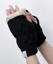CALIFORNIA OUTFITTERS（カリフォルニア アウトフィッターズ）の「8E12 ケーブル編みニットハンドウォーマー 裏ボア付きニット手袋 スマホ操作OK（手袋・レディース）」