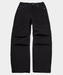 PLACE STUDIO | ローレイズドロップブーツカットピンタックコットンパンツ[ブラック](その他パンツ)