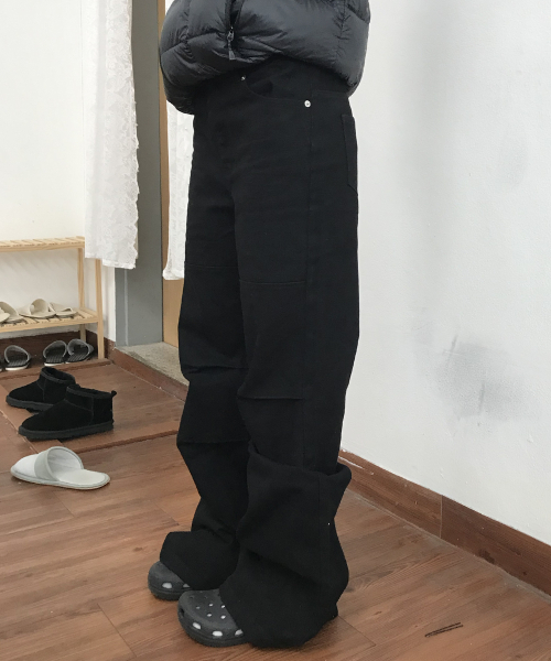 PLACE STUDIO（プレイススタジオ）の「ローレイズドロップブーツカットピンタックコットンパンツ[ブラック]（その他パンツ・レディース・ブラック・MEDIUM/SMALL）」の3枚目の写真