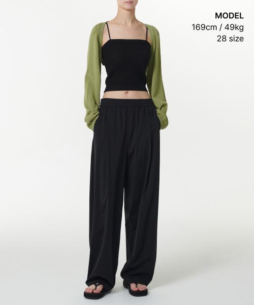 MUSINSA STANDARD WOMAN（ムシンサスタンダードウーマン）の「ウィメンズクーリングディープタックワイドバンディングパンツ[ブラック]（その他パンツ・レディース・その他・30/24/26/28）」の12枚目の写真