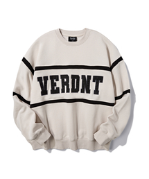 Verdnt（バーダント）の「Burgundy Color Block Line Sweatshirt [Ivory]（スウェット・メンズ）」