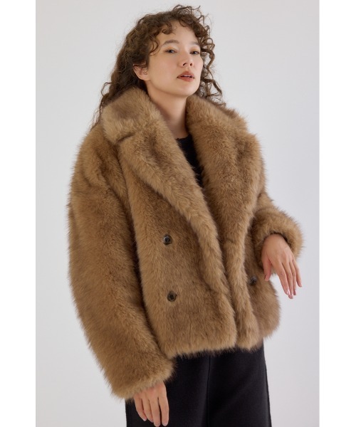 RODEO CROWNS WIDE BOWL(ロデオクラウンズワイドボウル)の「フェイクファーピーコート(ピーコート・レディース・アイボリー/ベージュ・FREE)」の10枚目の写真