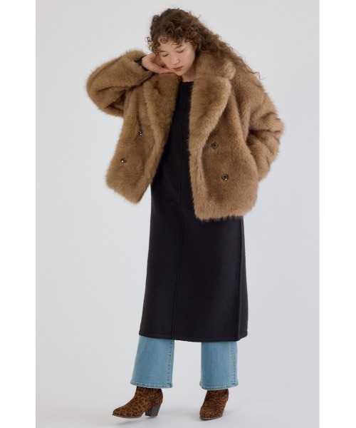 RODEO CROWNS WIDE BOWL(ロデオクラウンズワイドボウル)の「フェイクファーピーコート(ピーコート・レディース・アイボリー/ベージュ・FREE)」の14枚目の写真