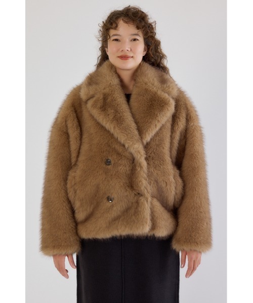 RODEO CROWNS WIDE BOWL(ロデオクラウンズワイドボウル)の「フェイクファーピーコート(ピーコート・レディース・アイボリー/ベージュ・FREE)」の16枚目の写真