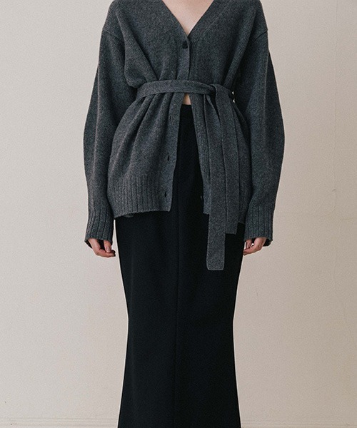 CREDONA(クレドナ)の「HAMILTON KNIT CARDIGAN/ハミルトンニットカーディガン(カーディガン/ボレロ・レディース・グレー/アイボリー・FREE)」の16枚目の写真