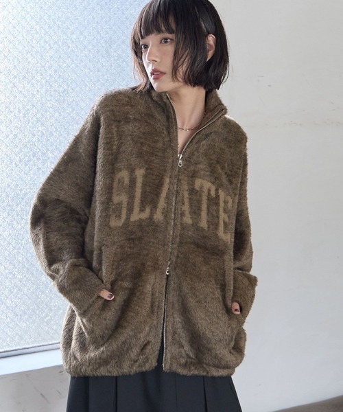 PBLIM（ページボーイリム）の「《UNISEX》シャギーZIPカーデ（カーディガン/ボレロ・レディース・カーキ/ネイビー・FREE）」の2枚目の写真