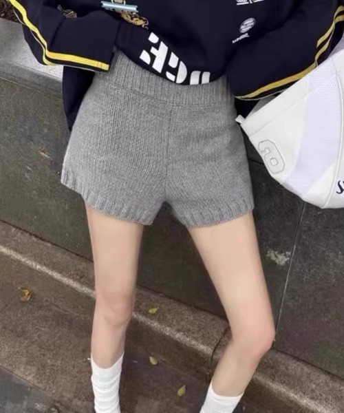 almo(アルモ)の「ニットショートパンツ(BQ)(その他パンツ・レディース・ダークグレー/ライトグレー・FREE)」の5枚目の写真
