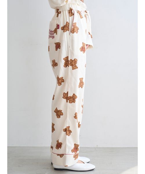 セール】【HOLIDAY】ベア柄ネルロングパンツ（ルームウェア/パジャマ