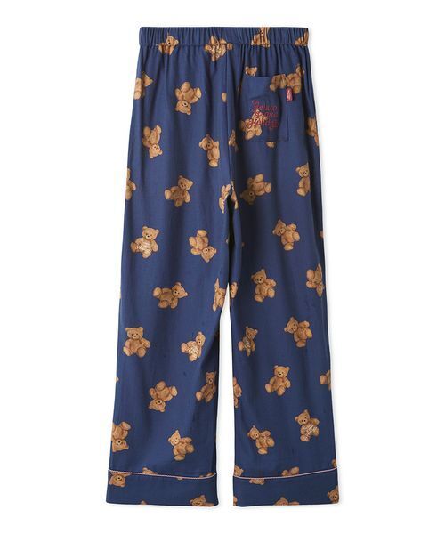 セール】【HOLIDAY】ベア柄ネルロングパンツ（ルームウェア/パジャマ