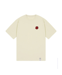 [ユニセックス]シーリングドローイングスマイル半袖Tシャツ_サンドベージュ