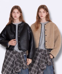 Fano Studios（ファノ ストゥディオズ）の「ノーカラー リバーシブル ショートジャケット FD25W182【Fano Studios】【2025AW】（その他アウター）」