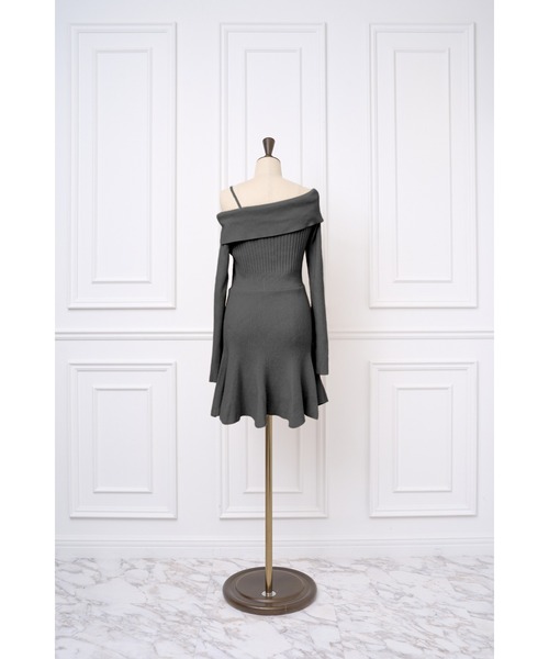 ミストレアス　One-Shoulder Bloom Knit Dress One-Shoulder Bloom Knit Dress（ワンピース）｜MISTREASS