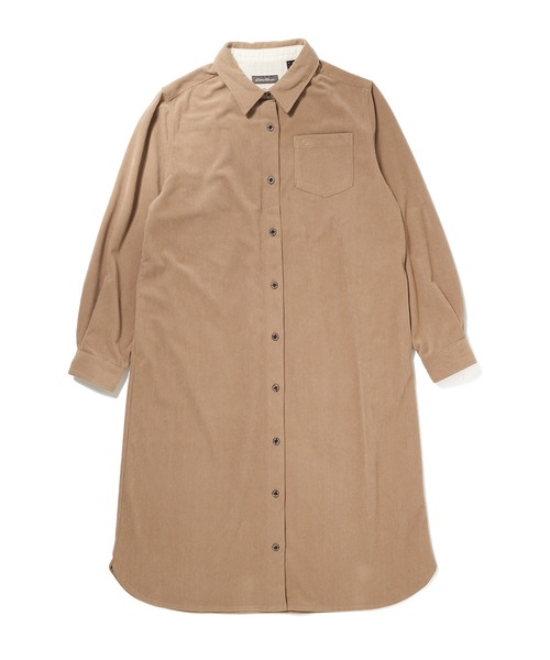 Eddie Bauer(エディーバウアー)の「コーデュロイ シャツワンピース(シャツワンピース・レディース・ベージュ/ネイビー/ブラウン・S/M/L/XL)」の1枚目の写真
