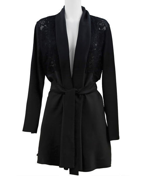 ANNEBRA（アンブラ）の「Melodie レースコンビガウン（ガウン/バスローブ・レディース・ブラック/ホワイト・F）」の8枚目の写真