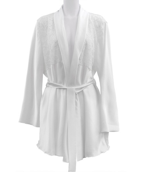 ANNEBRA（アンブラ）の「Melodie レースコンビガウン（ガウン/バスローブ・レディース・ブラック/ホワイト・F）」の9枚目の写真