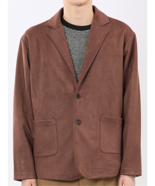 m.f.editorial(エムエフエディトリアル)の「【ストレッチ ややゆったり】m.f.エディトリアルメンズ 起毛 2ボタン ジャケット(テーラードジャケット・メンズ・ライトグレー/ダークウッド・MEDIUM/LARGE/X-LARGE)」の6枚目の写真