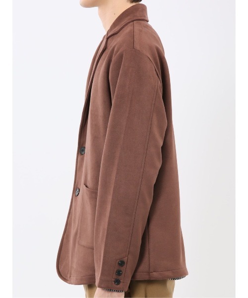 m.f.editorial(エムエフエディトリアル)の「【ストレッチ ややゆったり】m.f.エディトリアルメンズ 起毛 2ボタン ジャケット(テーラードジャケット・メンズ・ライトグレー/ダークウッド・MEDIUM/LARGE/X-LARGE)」の7枚目の写真