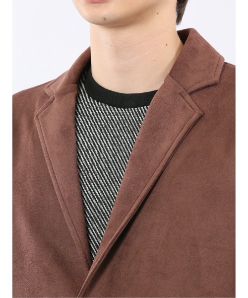 m.f.editorial(エムエフエディトリアル)の「【ストレッチ ややゆったり】m.f.エディトリアルメンズ 起毛 2ボタン ジャケット(テーラードジャケット・メンズ・ライトグレー/ダークウッド・MEDIUM/LARGE/X-LARGE)」の9枚目の写真