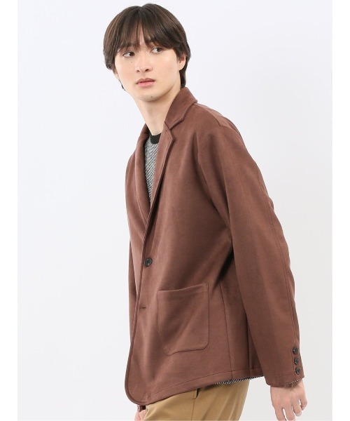 m.f.editorial(エムエフエディトリアル)の「【ストレッチ ややゆったり】m.f.エディトリアルメンズ 起毛 2ボタン ジャケット(テーラードジャケット・メンズ・ライトグレー/ダークウッド・MEDIUM/LARGE/X-LARGE)」の12枚目の写真