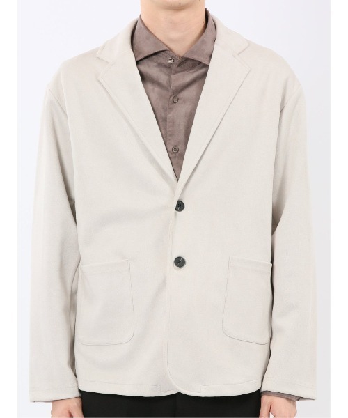 m.f.editorial(エムエフエディトリアル)の「【ストレッチ ややゆったり】m.f.エディトリアルメンズ 起毛 2ボタン ジャケット(テーラードジャケット・メンズ・ライトグレー/ダークウッド・MEDIUM/LARGE/X-LARGE)」の17枚目の写真