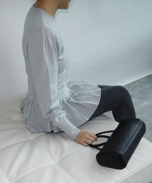 EDIT. FOR LULU（エディットフォールル）の「angielala LULU  ペプラムスウェット（Tシャツ/カットソー・レディース・チャコールグレー/ネイビー・FREE）」の3枚目の写真